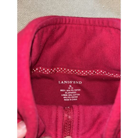 Lands' End Fleece Vest Women's Size XL 18-20 Red Quilted Heavy Weight - Picture 3 of 7